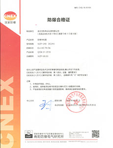 防爆热电阻合格证（武汉世凯）